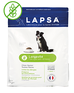 Croquettes Chien Senior Longévité sans céréales